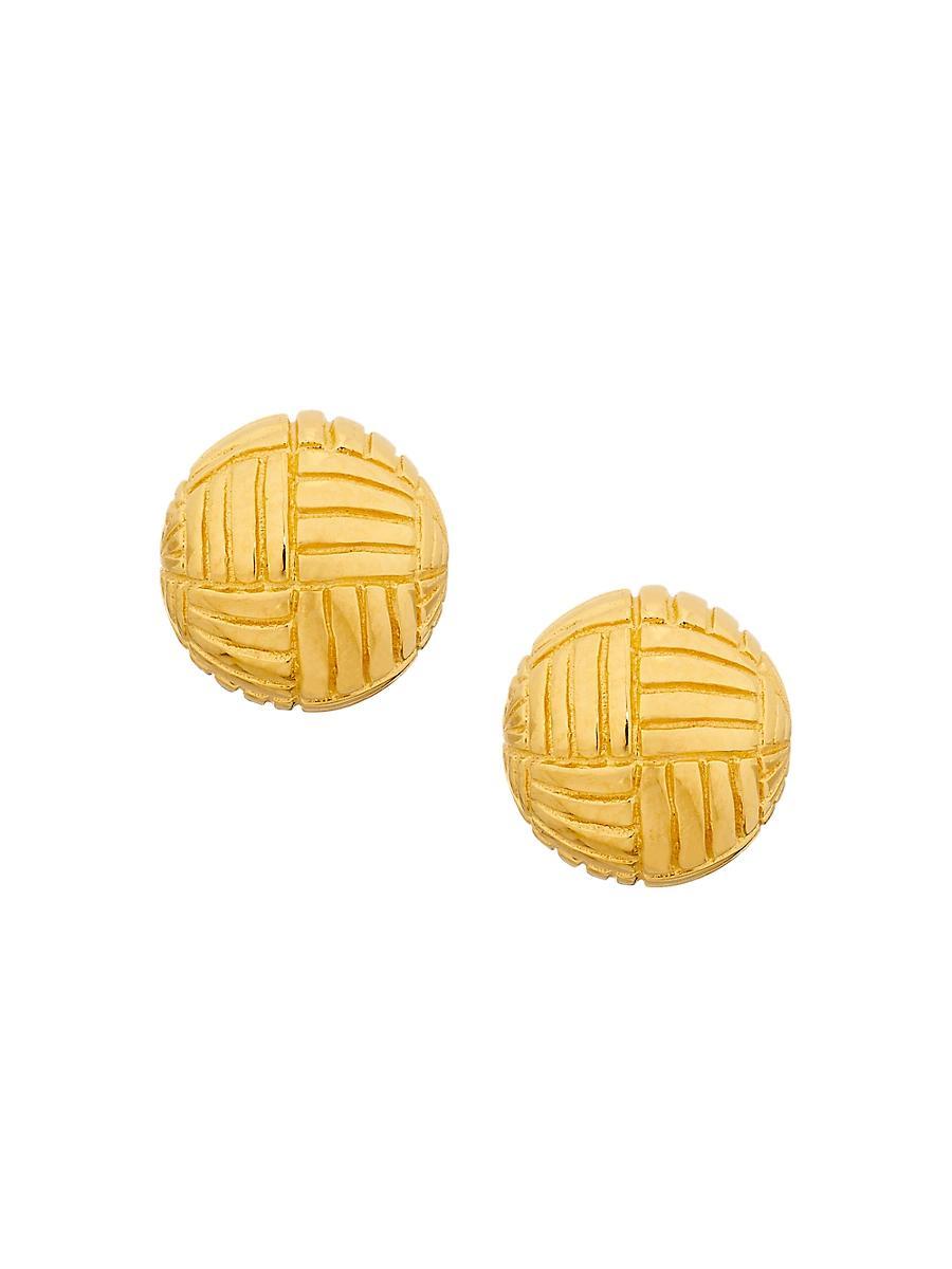 Womens Sol Woven Ball 18K-Gold-Plated Stud Earrings Product Image