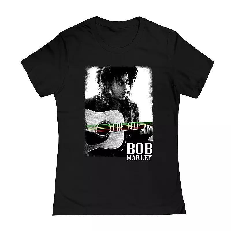 Juniors' Bob Marley Guitar Graphic Tee, Girl's, Size: Small, Black Product Image