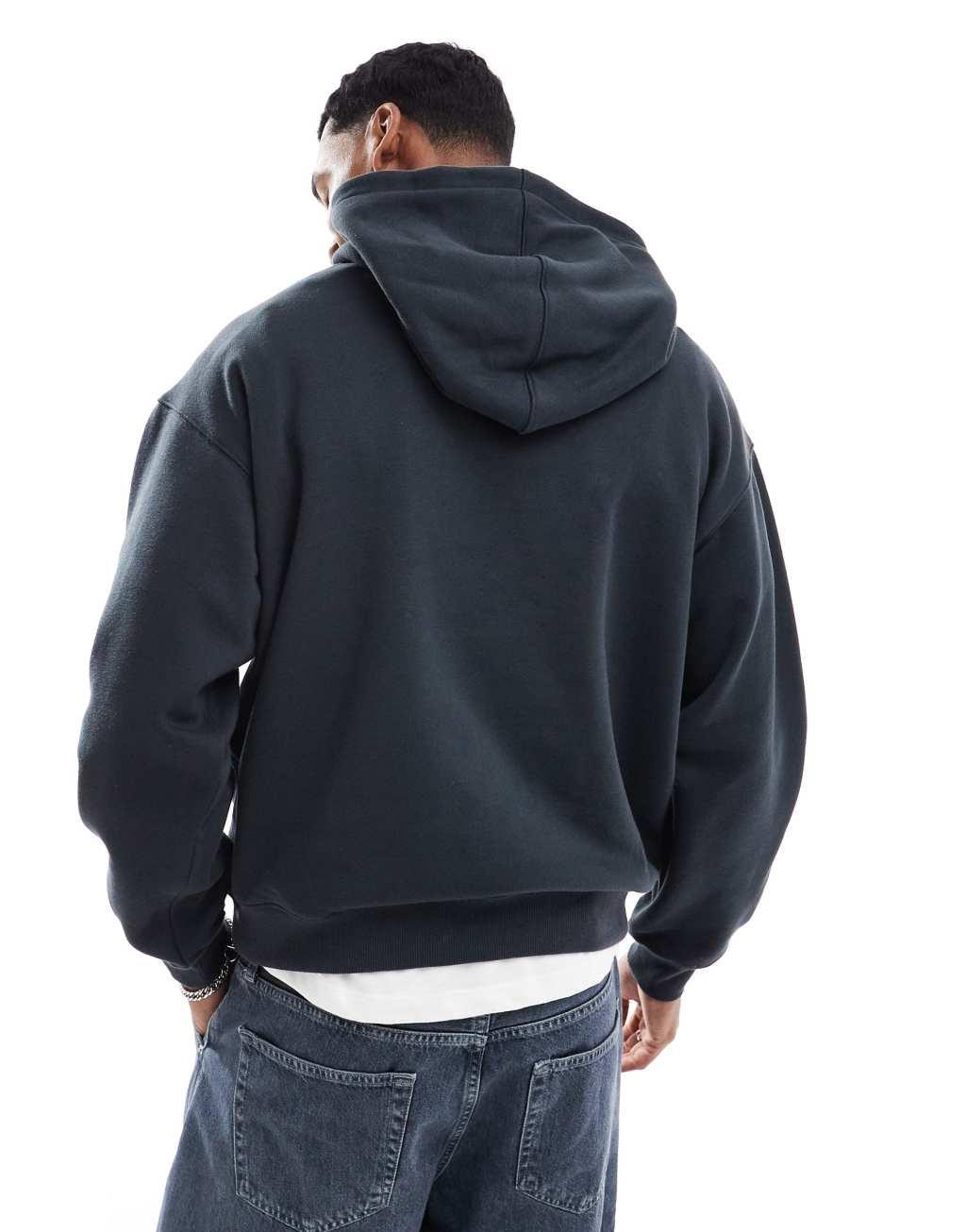 Cotton On box fit hoodie in washed black Product Image