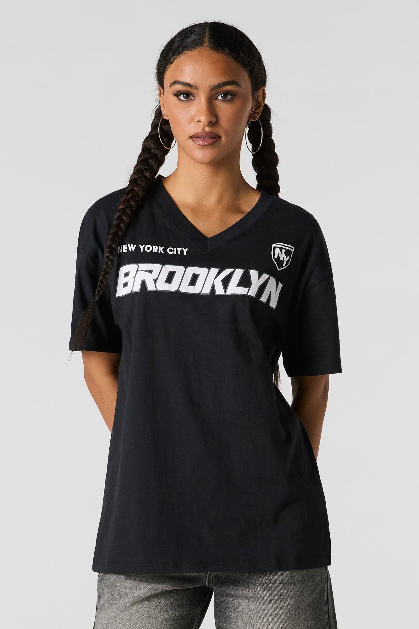 Sporty Graphic V-Neck Boyfriend T-Shirt Female Product Image