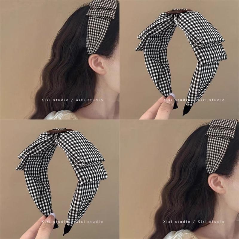 Plaid Bowknot Headband Product Image
