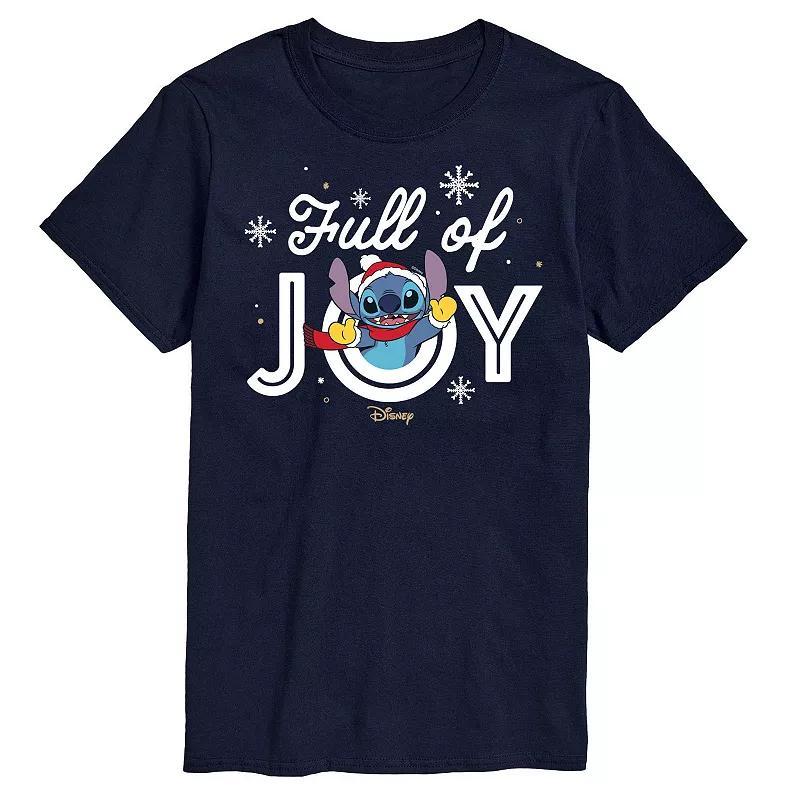 Disneys Lilo & Stitch Mens Full Of Joy Graphic Tee Blue Product Image