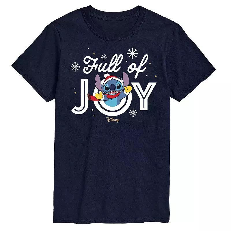 Disneys Lilo & Stitch Mens Full Of Joy Graphic Tee Blue Product Image