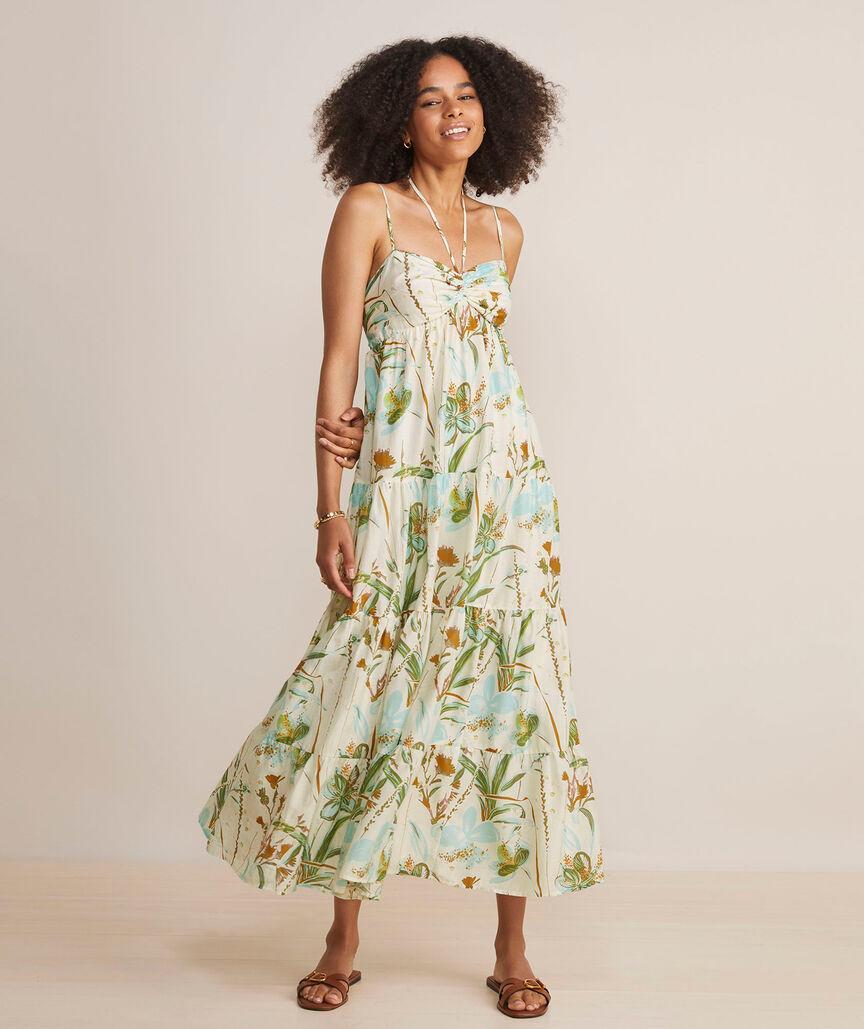 Ruched Halter Maxi Dress Product Image
