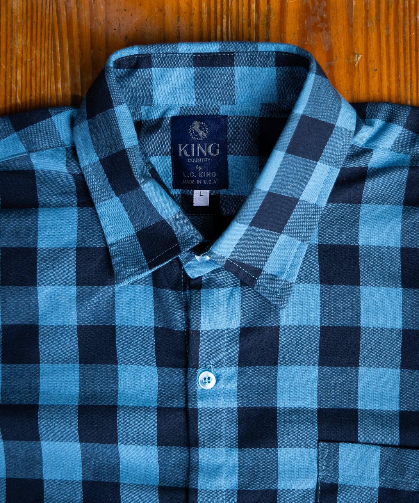 Navy & Blue Buffalo Plaid Button Up Male Product Image