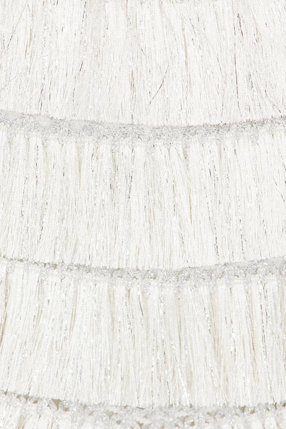 Metallic Fringe Cropped Top PatBO Product Image