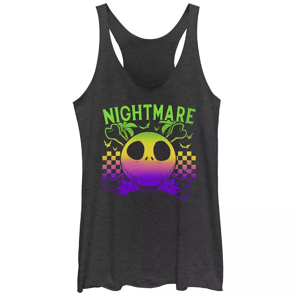 Disney's The Nightmare Before Christmas Jack Skellington Pirate Themed Juniors' Racerback Tank Top, Girl's, Size: XS, Black Grey Product Image