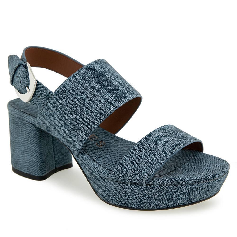 Aerosoles Camilia Womens Platform Sandals Blue Jean Blue Product Image