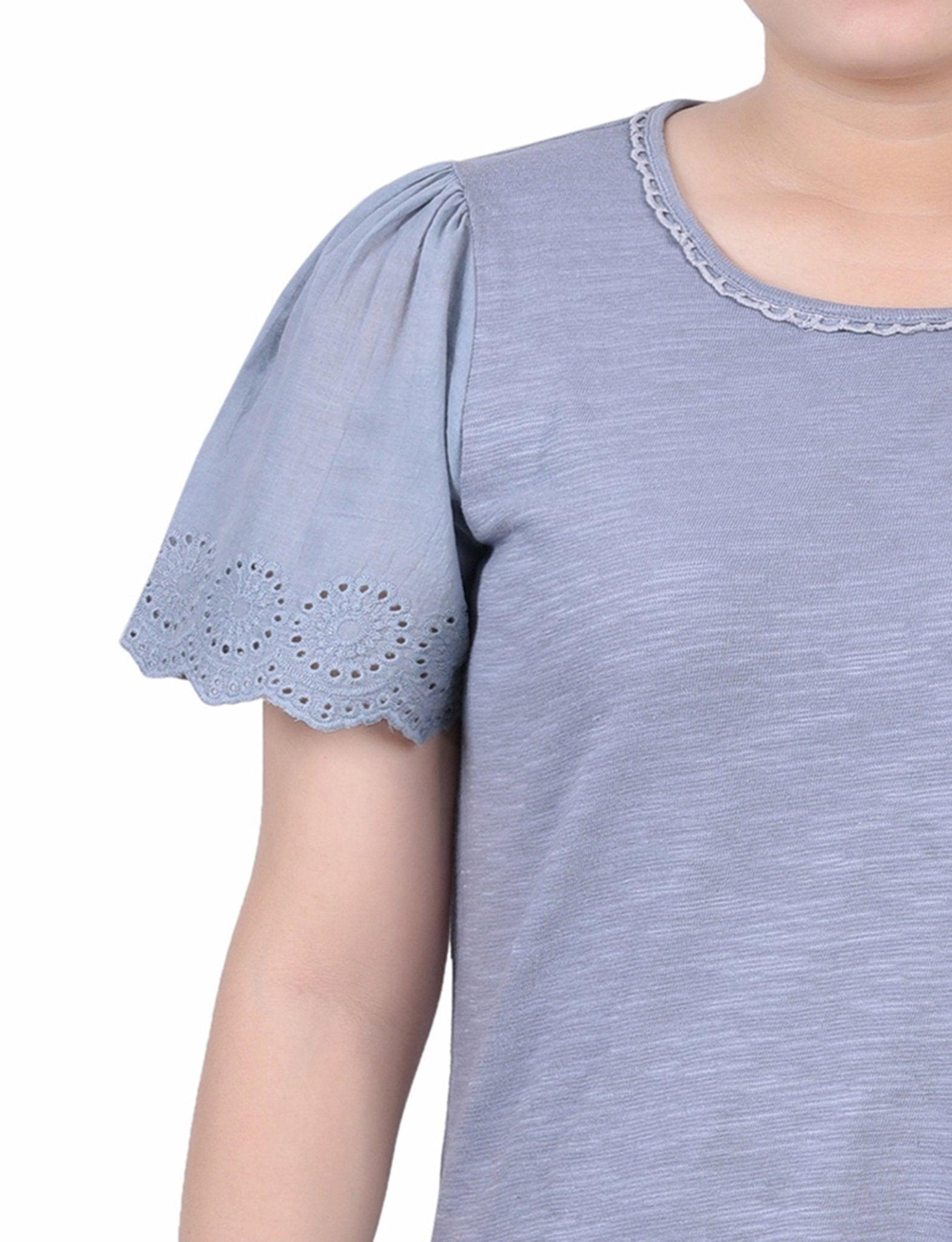 Tradewinds Short Flutter Eyelet Sleeve Pullover Product Image