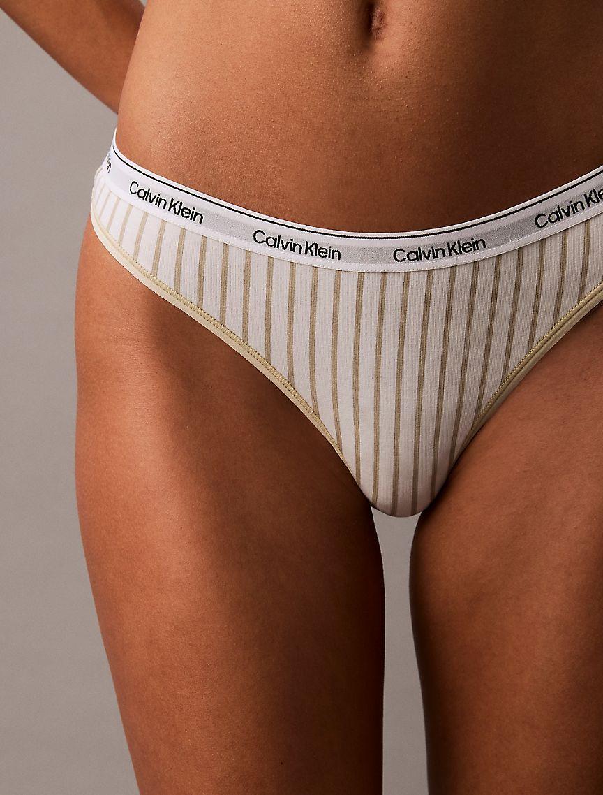 Calvin Klein Womens Modern Logo Thong - Green Product Image