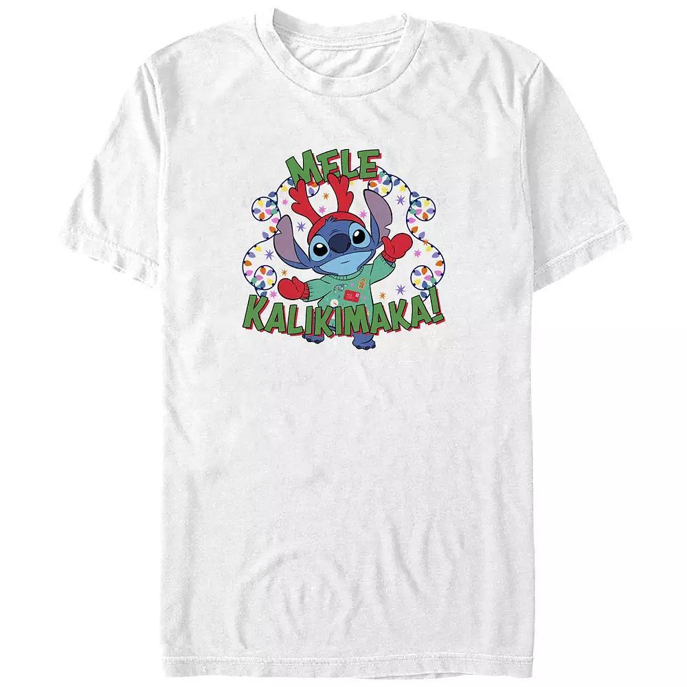 Disney's Lilo & Stitch Mele Kalikimaka Stitch Big & Tall Graphic Tee, Men's, Size: XL Tall, White Product Image