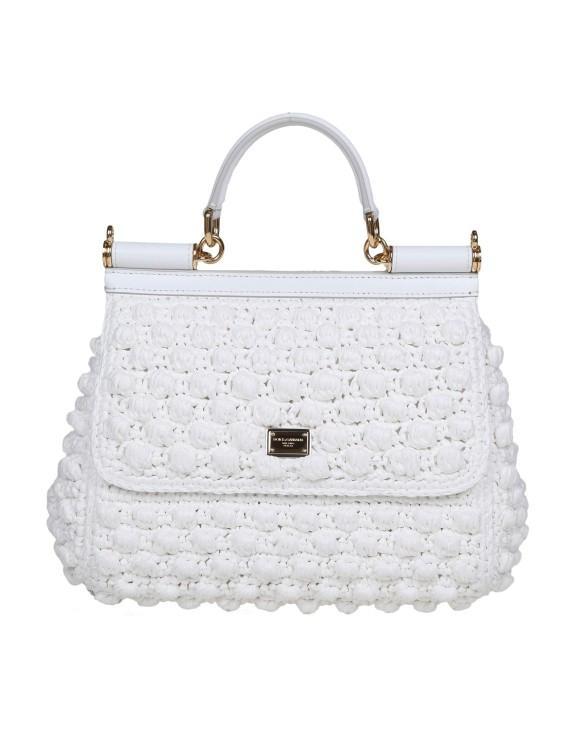 DOLCE & GABBANA Dolce E Gabbana Raffia Crochet Handbag White Color Product Image
