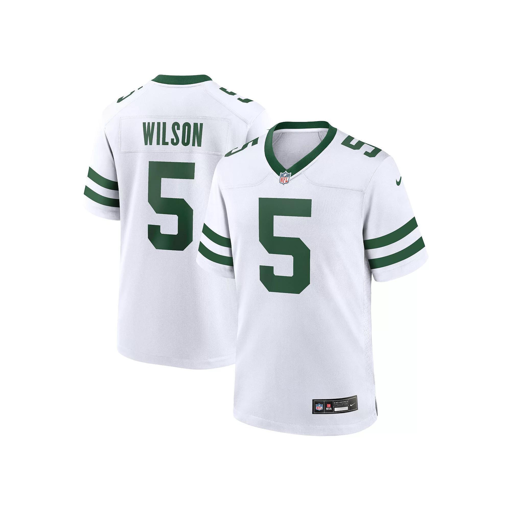 Men's Nike Garrett Wilson Legacy White New York Jets Game Jersey, Size: XL Product Image