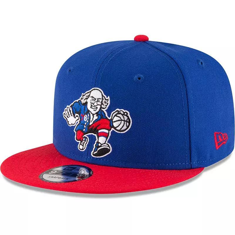 Men's New Era Royal/Red Philadelphia 76ers 2-Tone 9FIFTY Adjustable Snapback Hat, 76r Blue Product Image