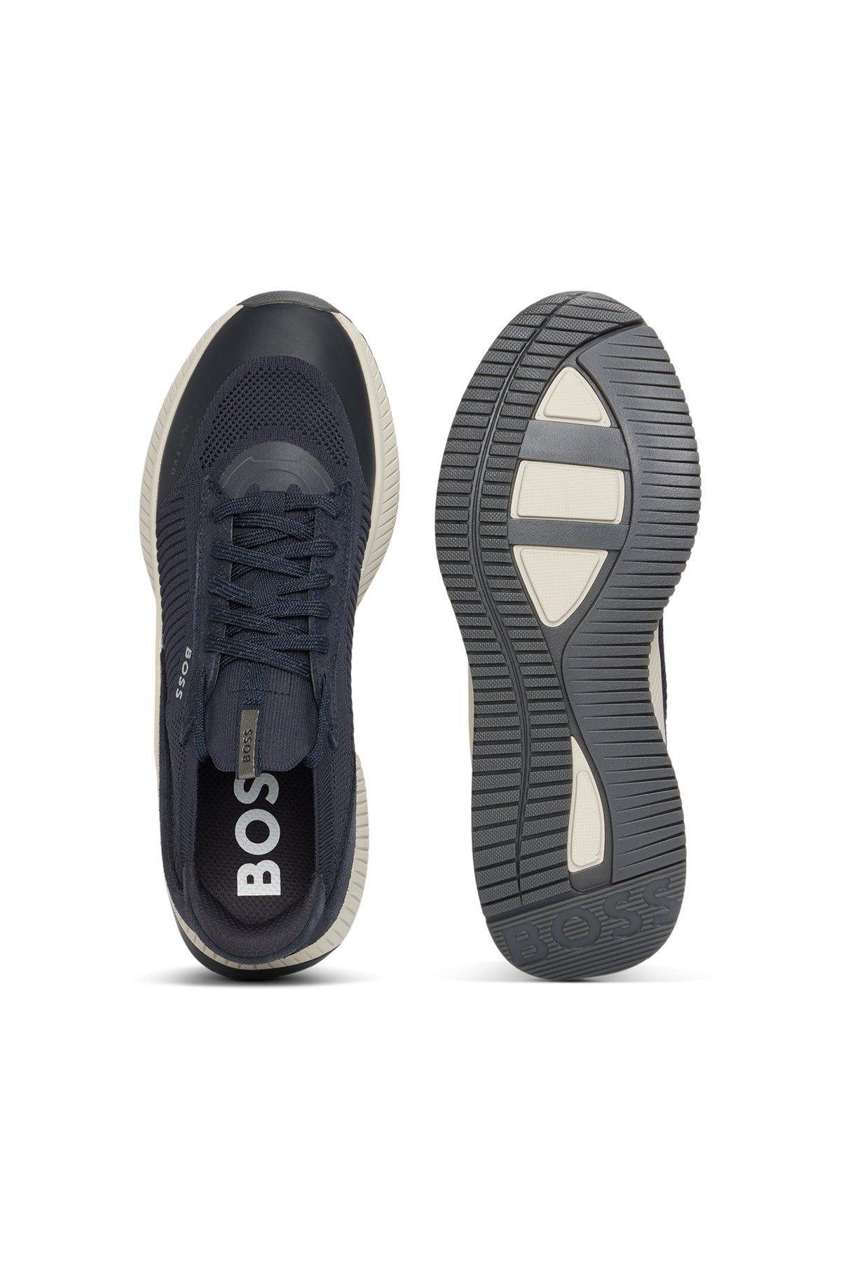 BOSS - TTNM EVO trainers with knitted uppers - Dark Blue Product Image