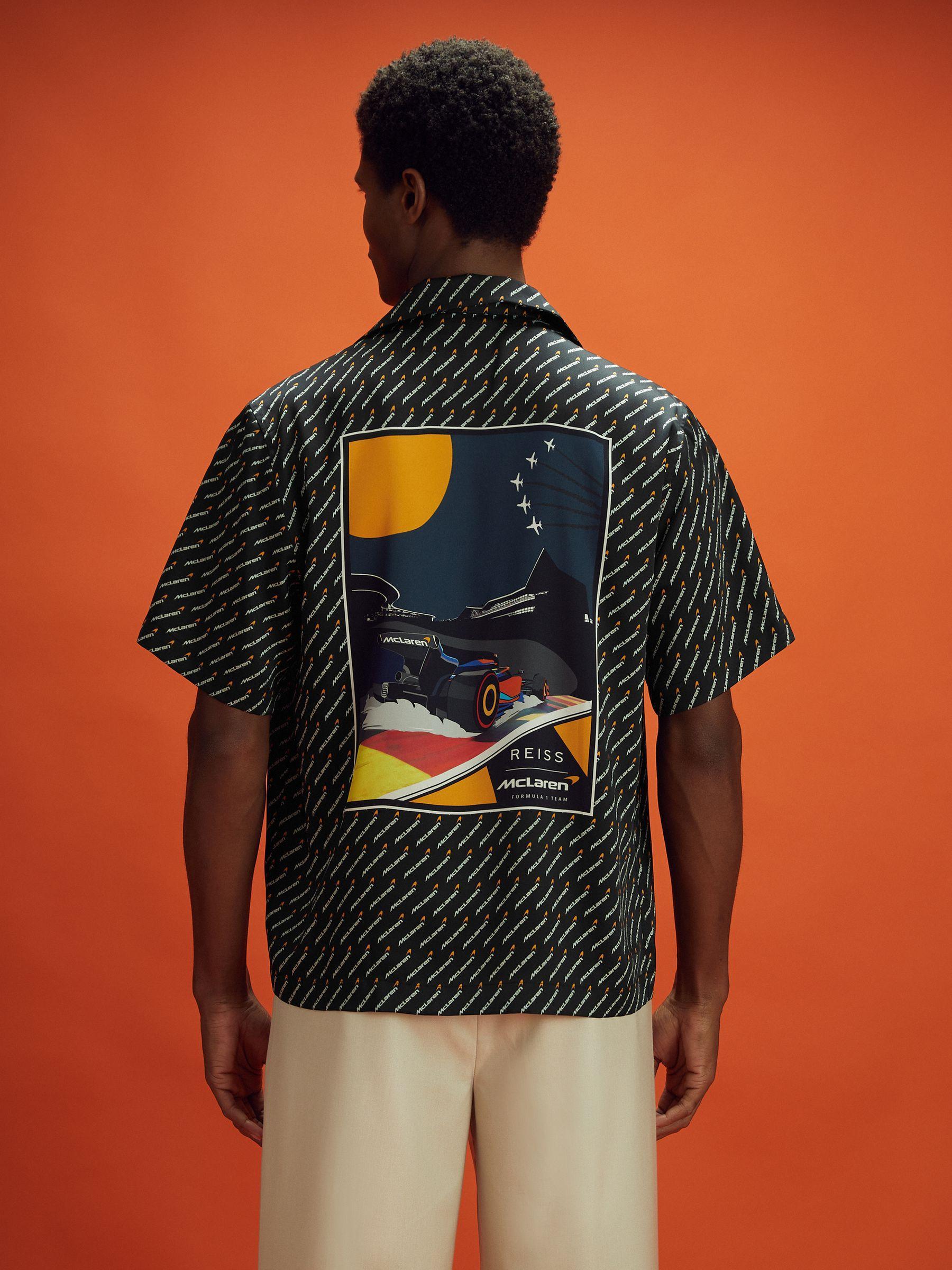 McLaren F1 Silverstone Exclusive Cuban Collar Shirt in Black Multi Product Image