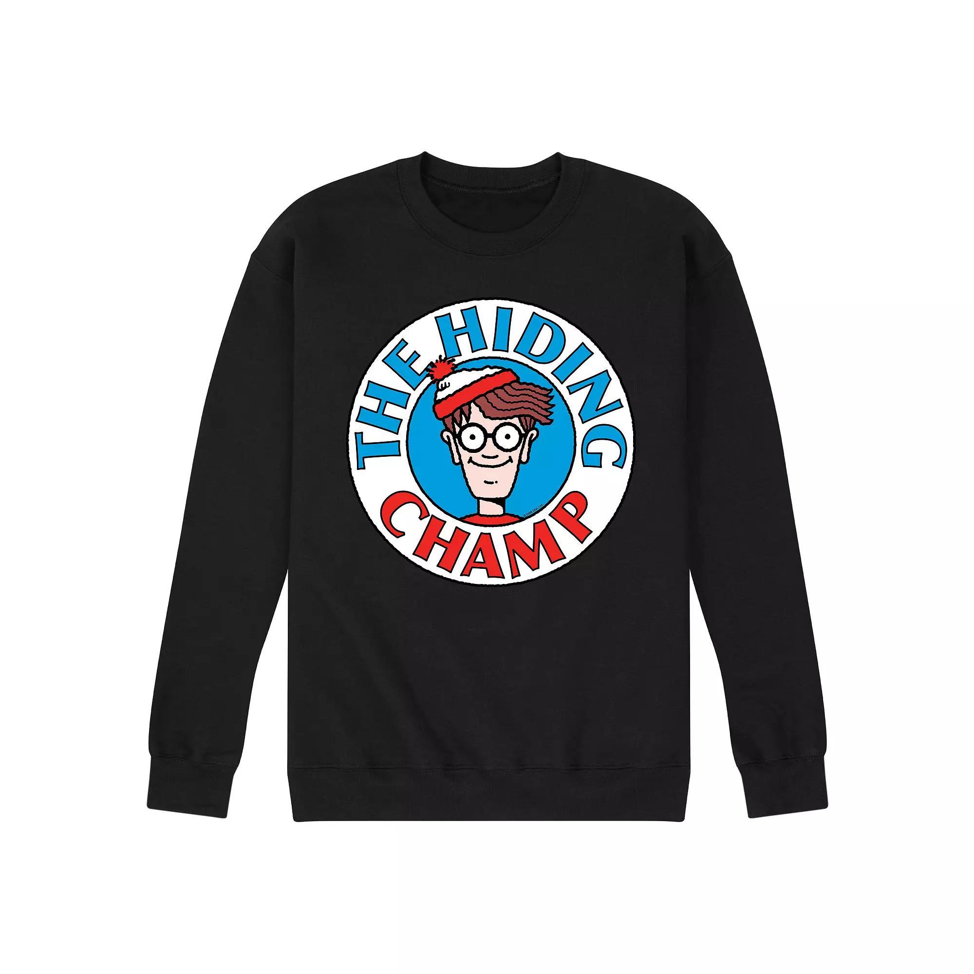 Mens Wheres Waldo The Hiding Champ Fleece Sweatshirt Blue Product Image