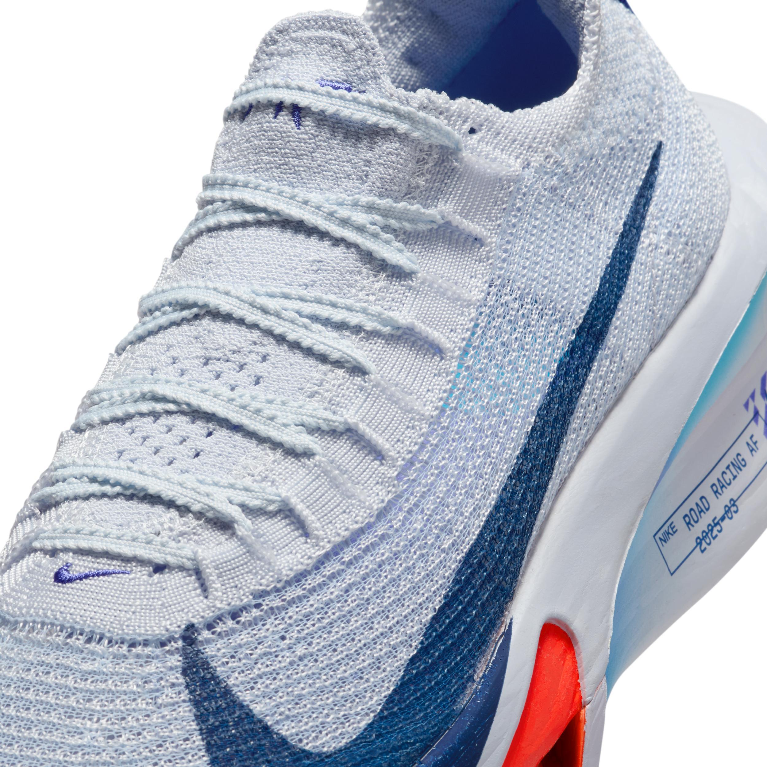 Nike Womens Air Zoom Alphafly 3 Running Shoes in Bright Crimson/Cave Purple/Lime Blast Product Image
