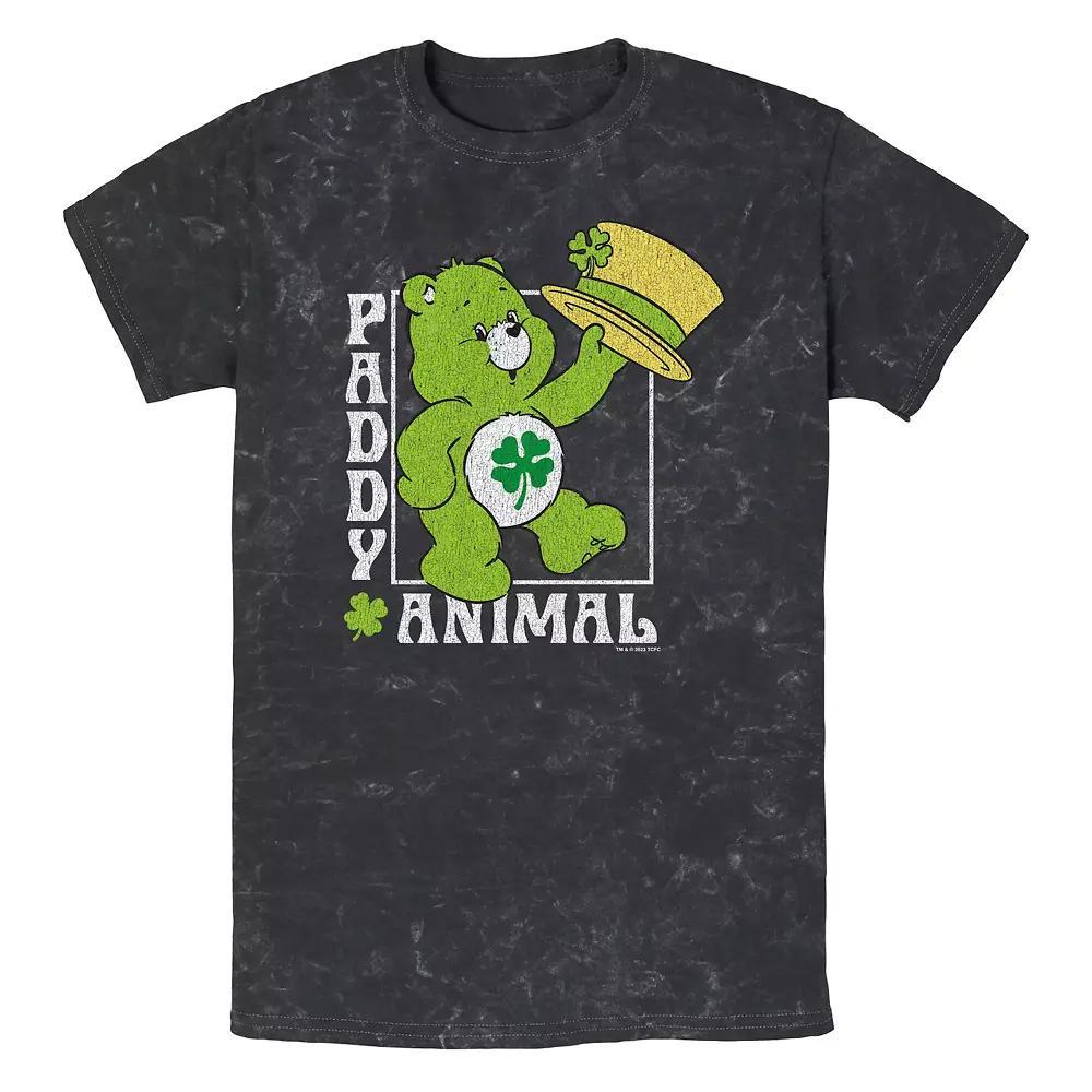 Men's Care Bears Paddy Animal Mineral Wash Graphic Tee, Size: XL, Black Product Image