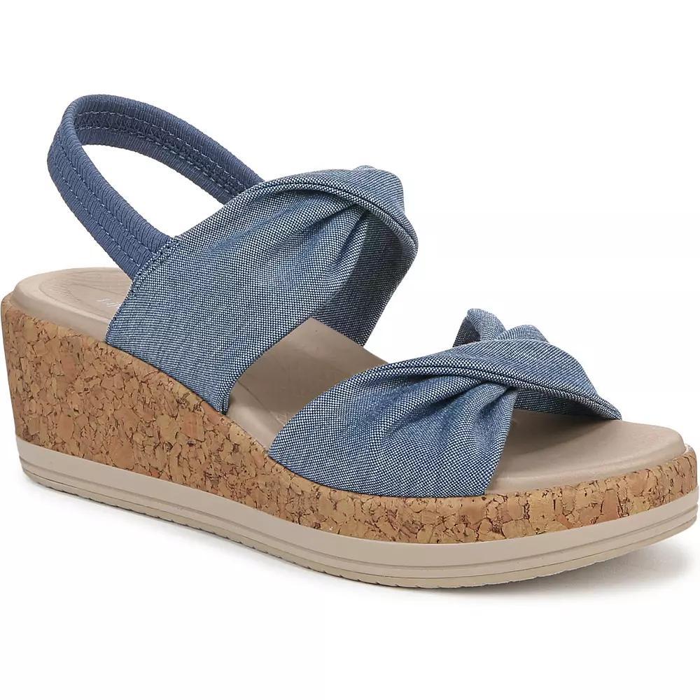 LifeStride Riley Women's Slingback Wedge Sandals, Size: 10 Wide, Blue Product Image