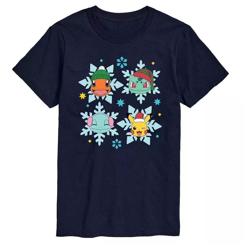 Men's Pokemon Group Snowflakes Graphic Tee, Size: XL, Blue Product Image