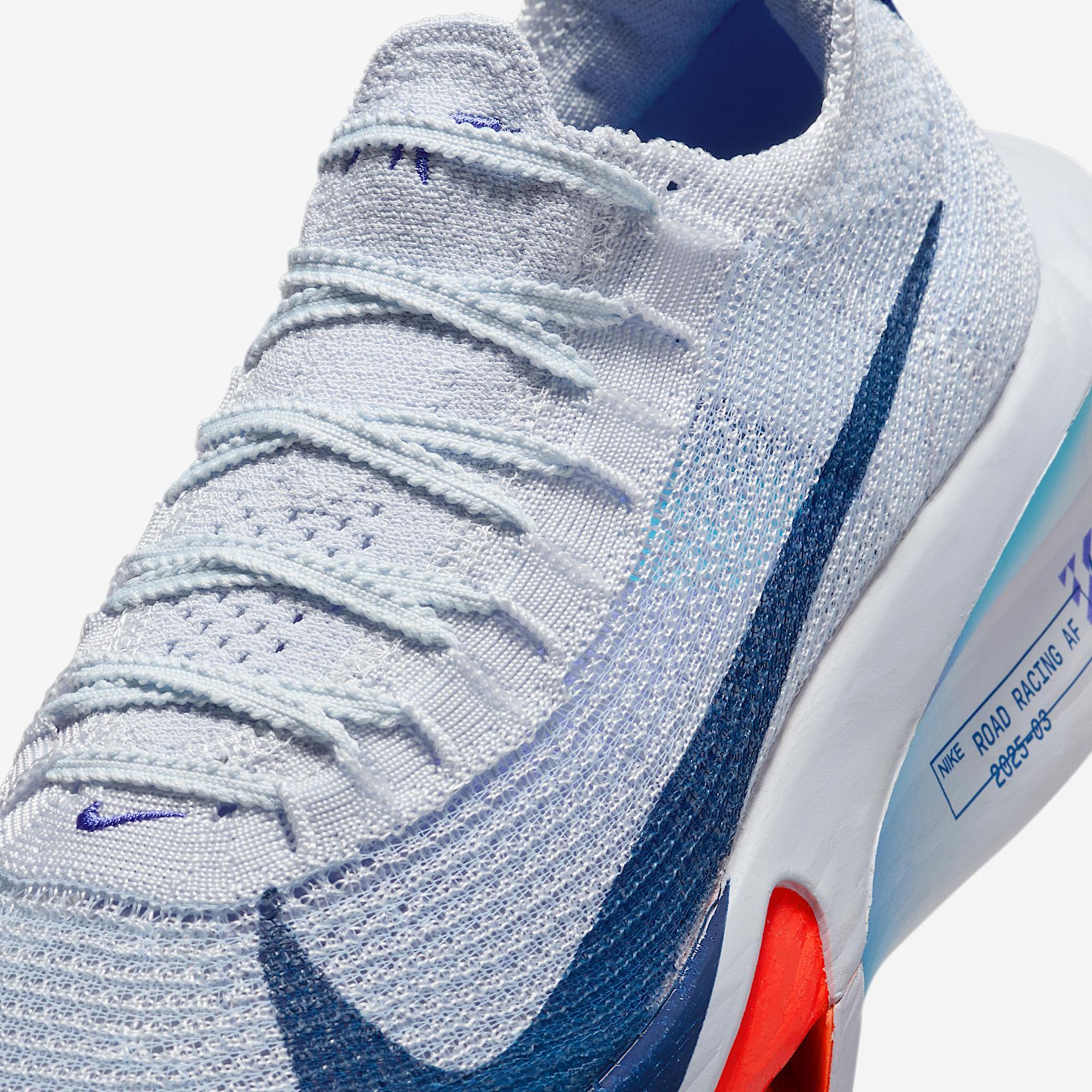 Nike Womens Air Zoom Alphafly 3 Running Shoes in Bright Crimson/Cave Purple/Lime Blast Product Image