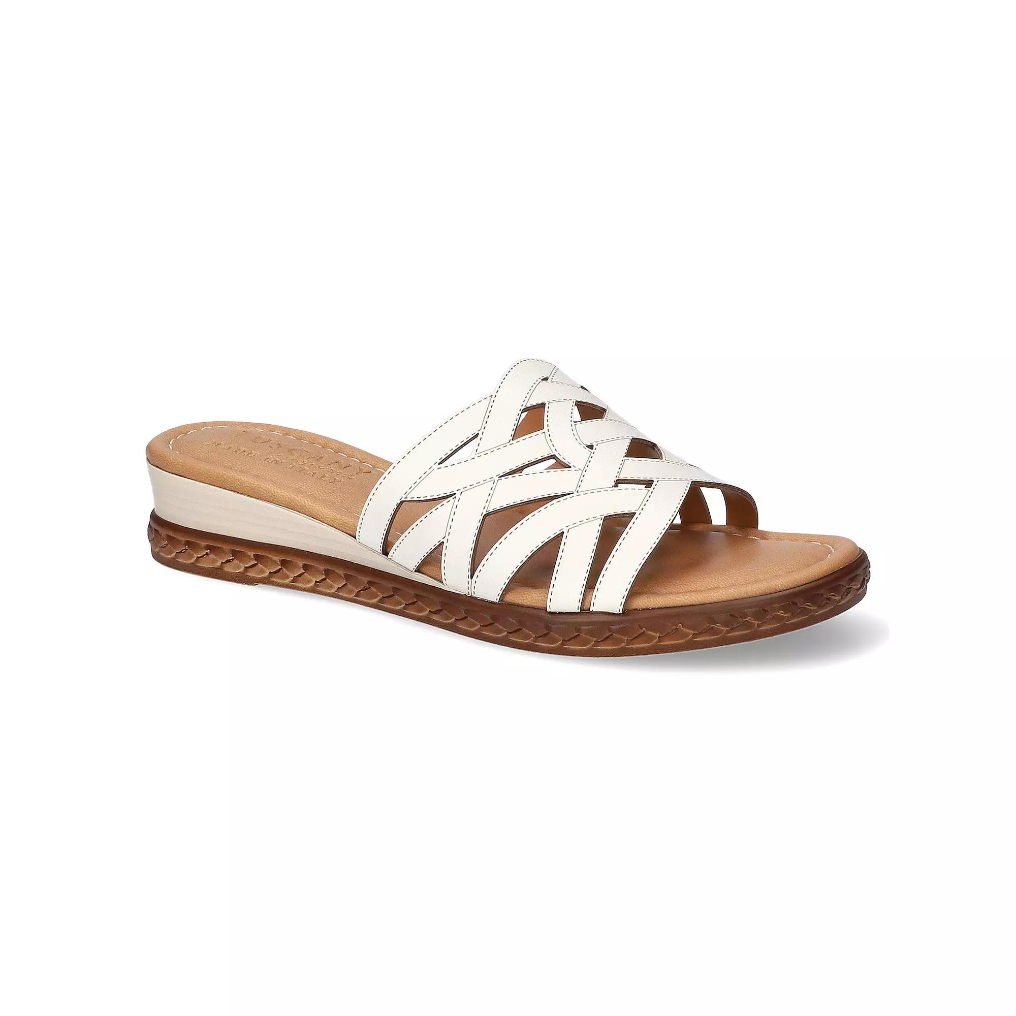 Easy Street Edda Tuscany Women's Wedge Slide Sandals, Size: 7.5, White Product Image
