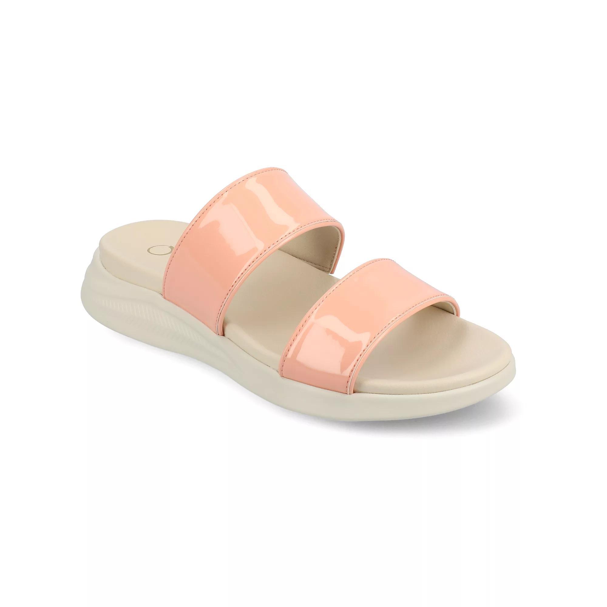 Journee Women's Janis Slip-On Sandals, Size: 8.5, Patent Pink Product Image