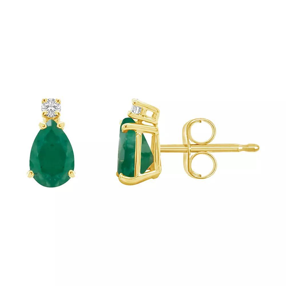 Celebration Gems 14K Gold Pear-Shaped Diamond Accent Gemstone Earrings, Women's, Red Product Image