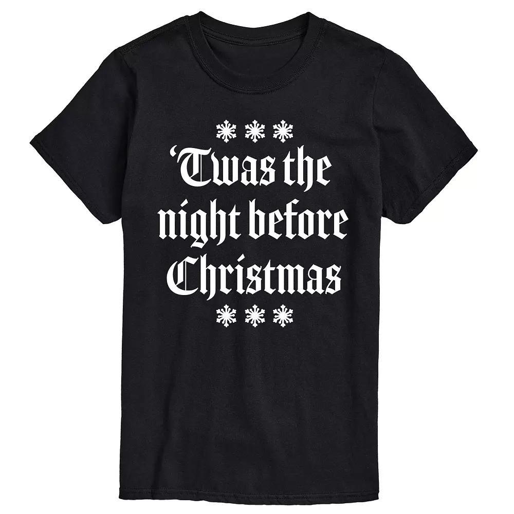 Men's Twas The Night Before Christmas Graphic Tee, Size: Medium, Red Product Image