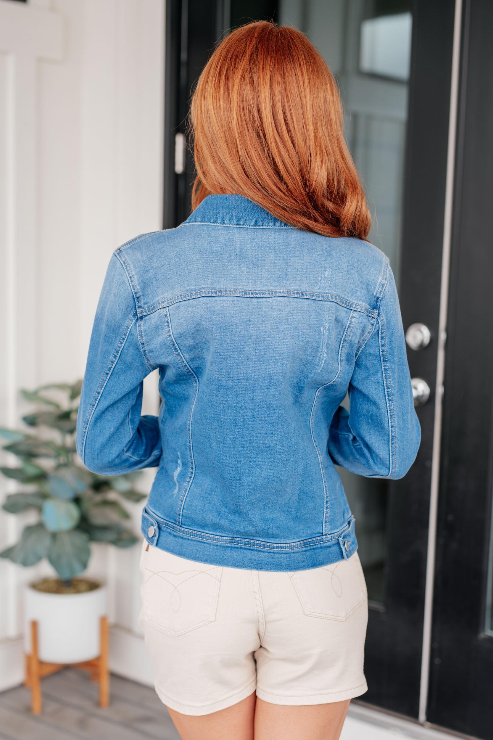 Celeste Mid Rise Shield Pocket Cutoff Shorts in Sky Blue (Online Exclusive) Product Image