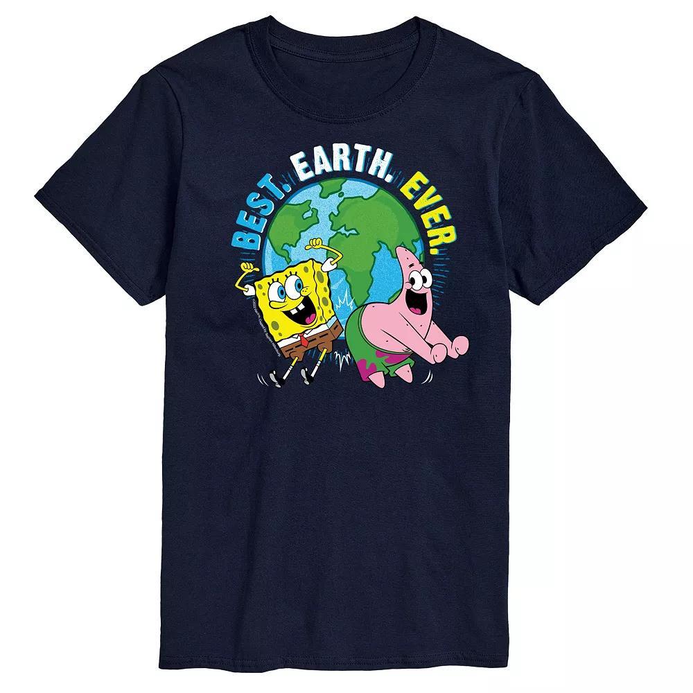 Big & Tall Nickelodeon SpongeBob SquarePants Best Earth Ever Graphic Tee, Mens Blue Product Image