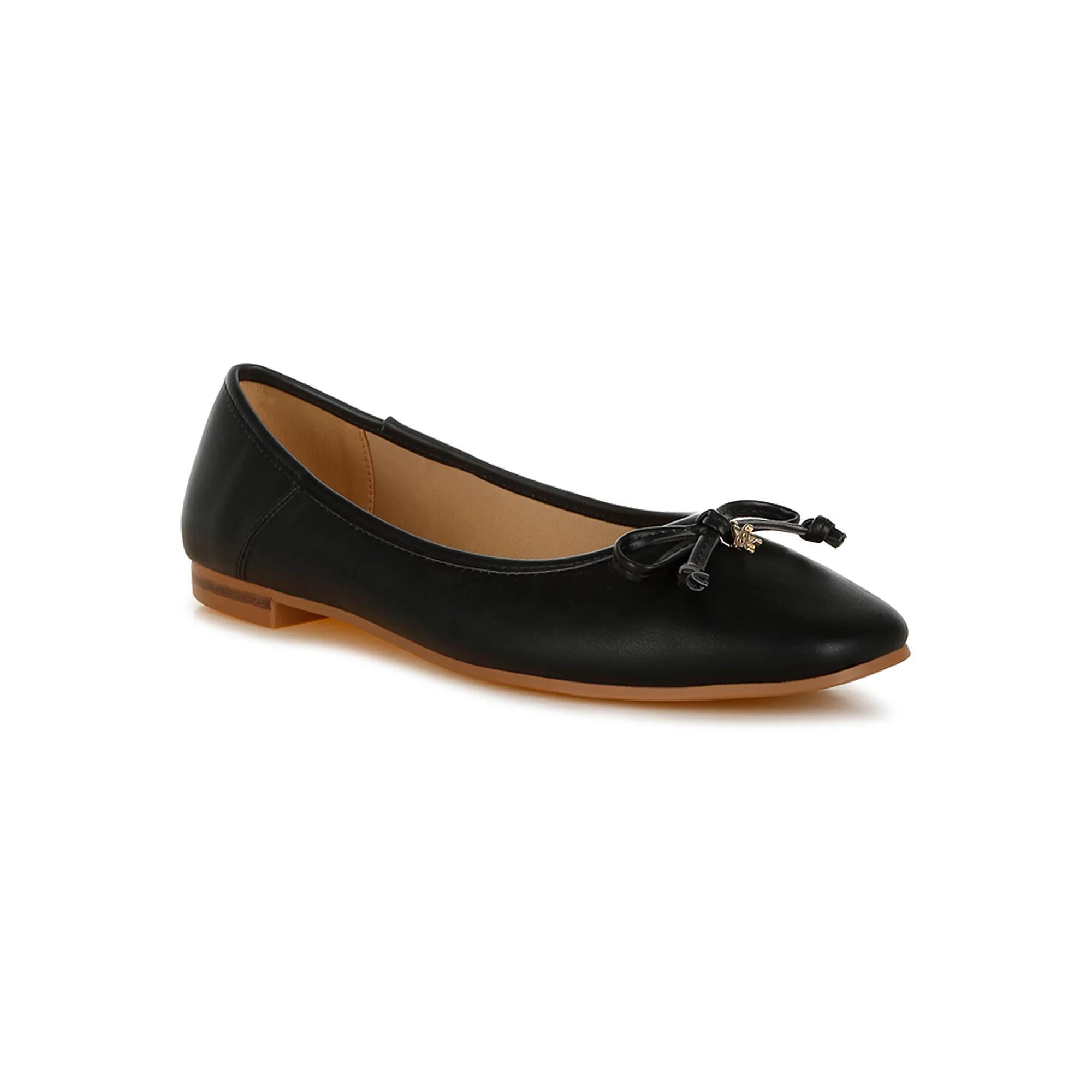 London Rag Enchanted Faux Leather Women's Casual Ballerinas, Size: 7, Black Product Image