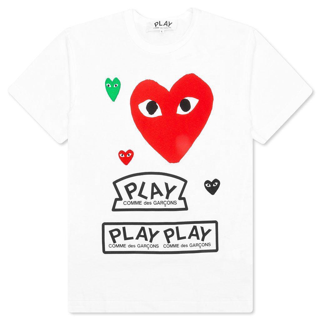Red Multi Logo S/S T-Shirt - White Male Product Image