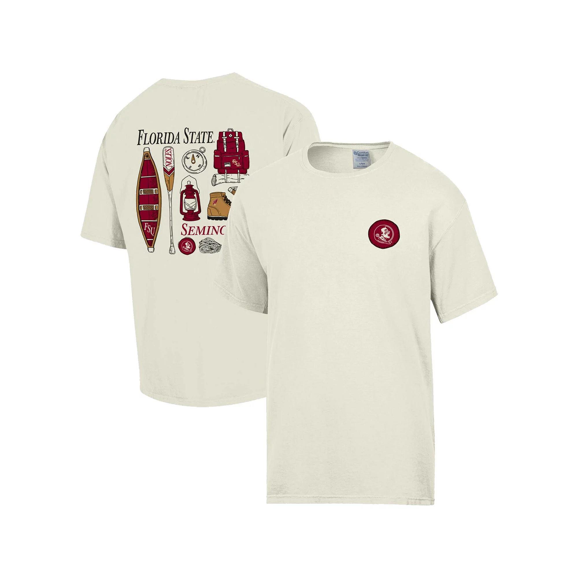 Men's Comfort Wash Cream Florida State Seminoles Camping Trip T-Shirt, Size: Large, Beige Product Image