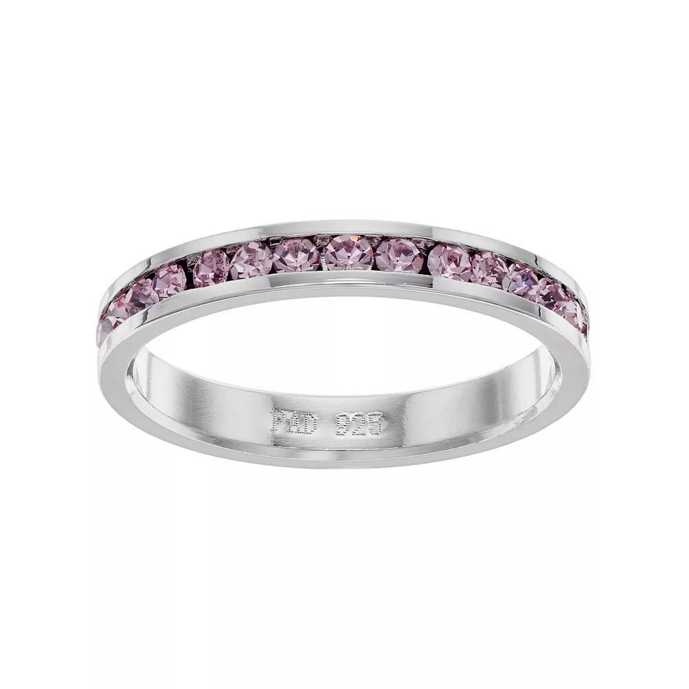 Traditions Jewelry Company Sterling Silver Crystal Birthstone Eternity Ring, Womens March Product Image