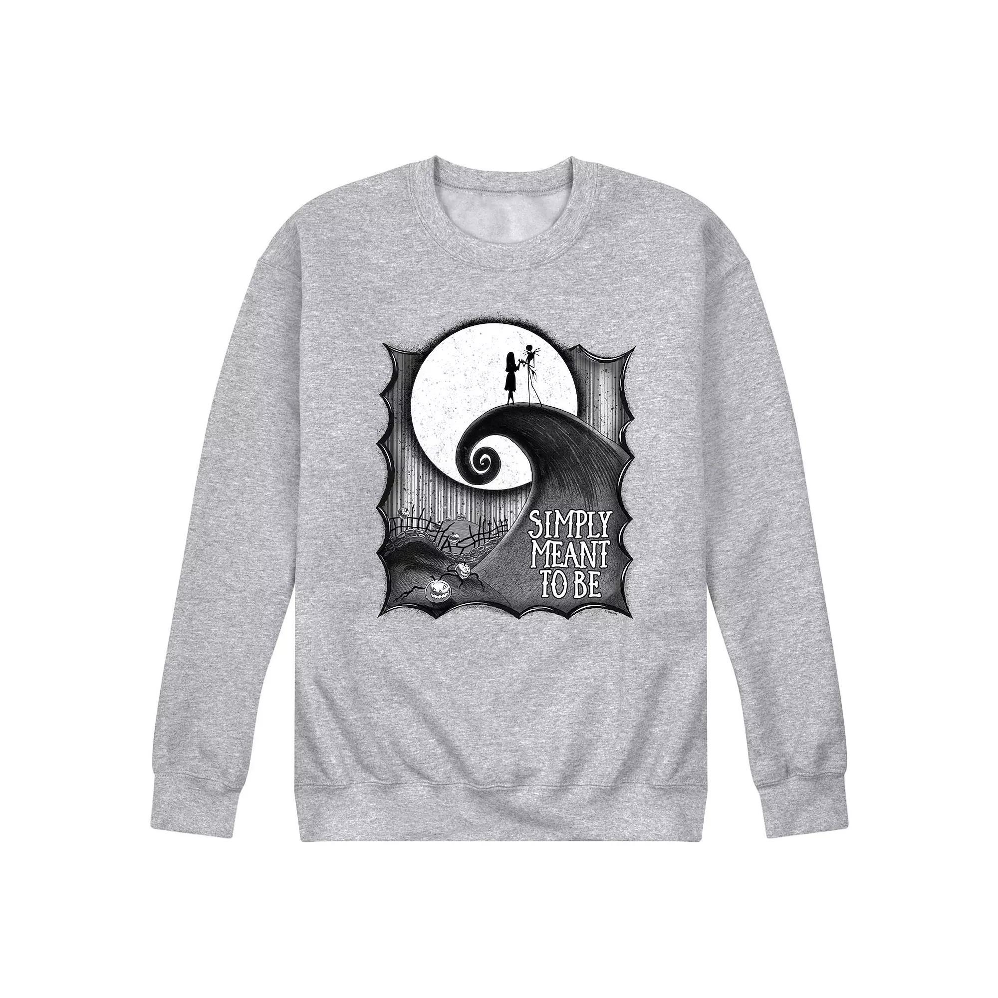 Disneys Nightmare Before Christmas Mens Fleece Sweatshirt Grey Gray Product Image