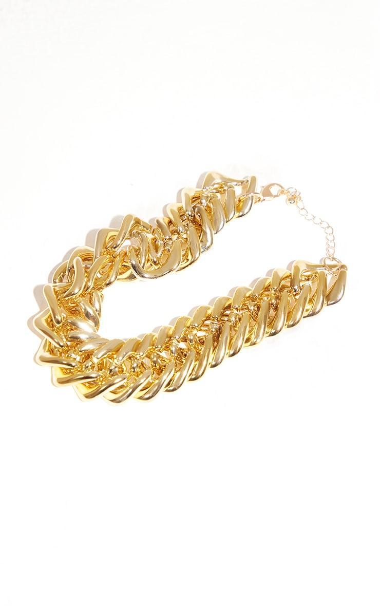 Gold Extra Chunky Chain Detail Necklace Product Image