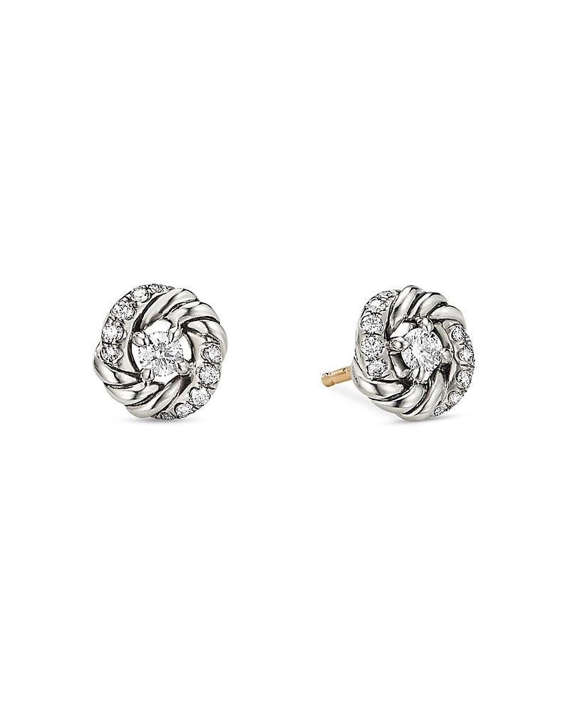 David Yurman Sterling Silver Petite Infinity Stud Earrings with Diamonds Product Image