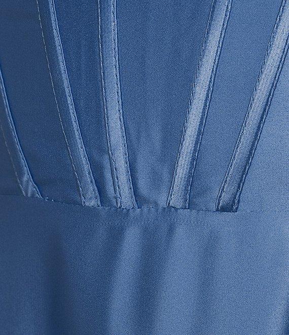 B. Darlin Cowl Neck Corset Wide Strap Sleeveless Side Slit Dress Product Image