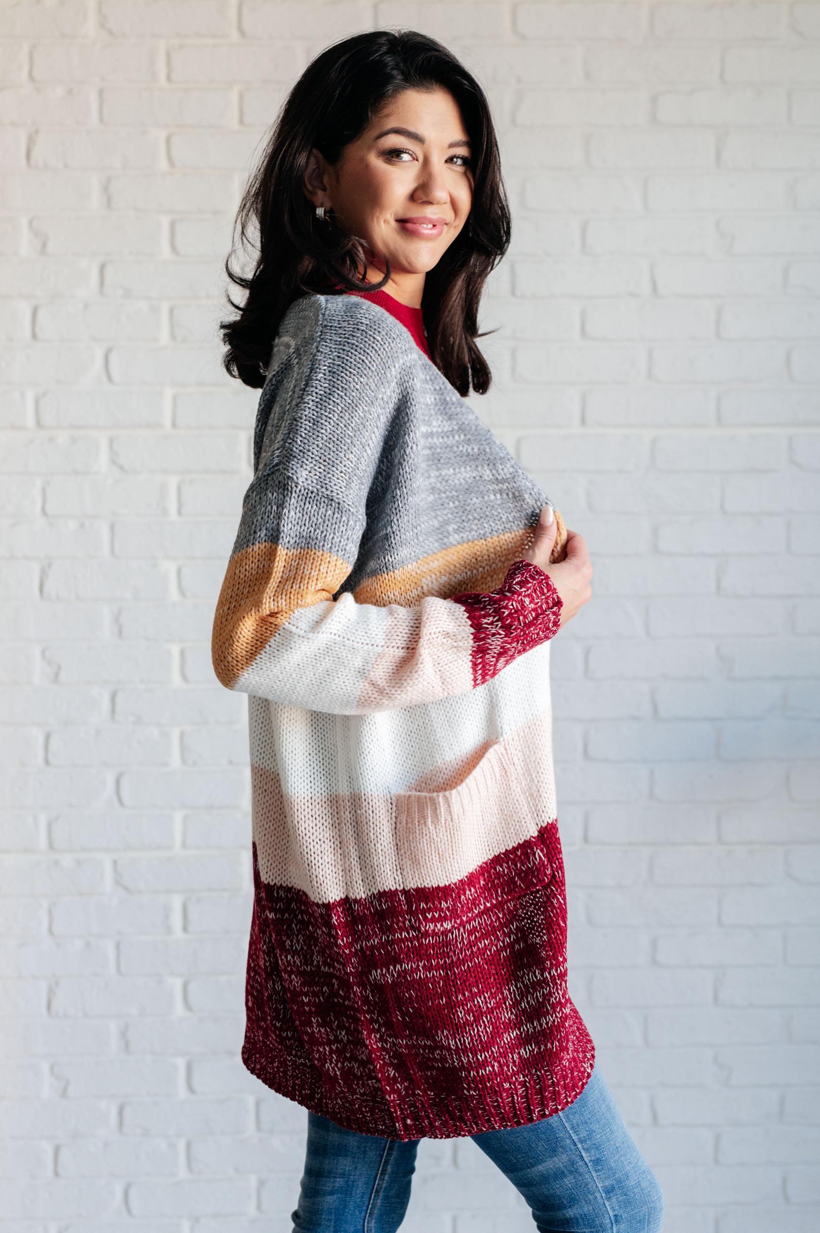 Bring the Warmth Color Block Cardigan Product Image