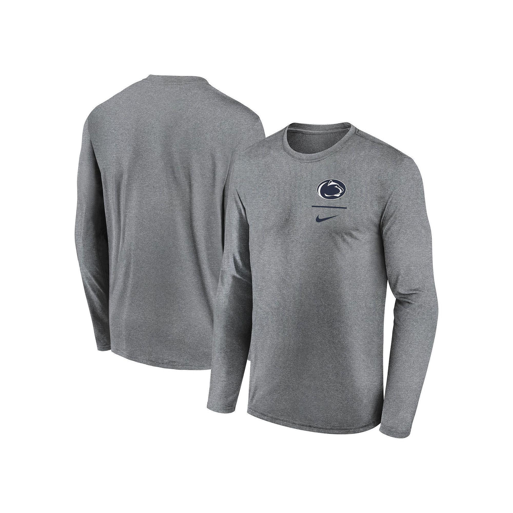 Men's Nike Heather Gray Penn State Nittany Lions Primary Stack Legend Long Sleeve T-Shirt, Size: 2XL, Grey Product Image