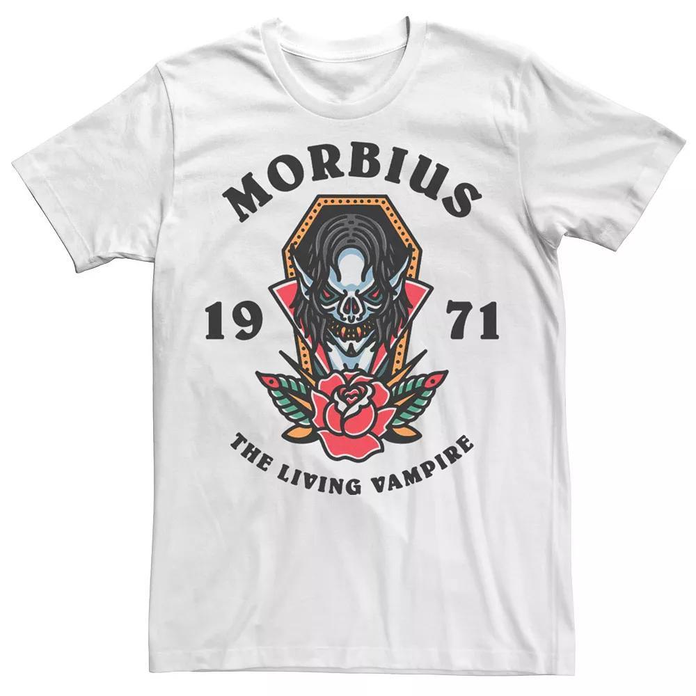Men's Marvel Morbius The Living Vampire 1971 Tattoo Style Tee, Size: XL, White Product Image