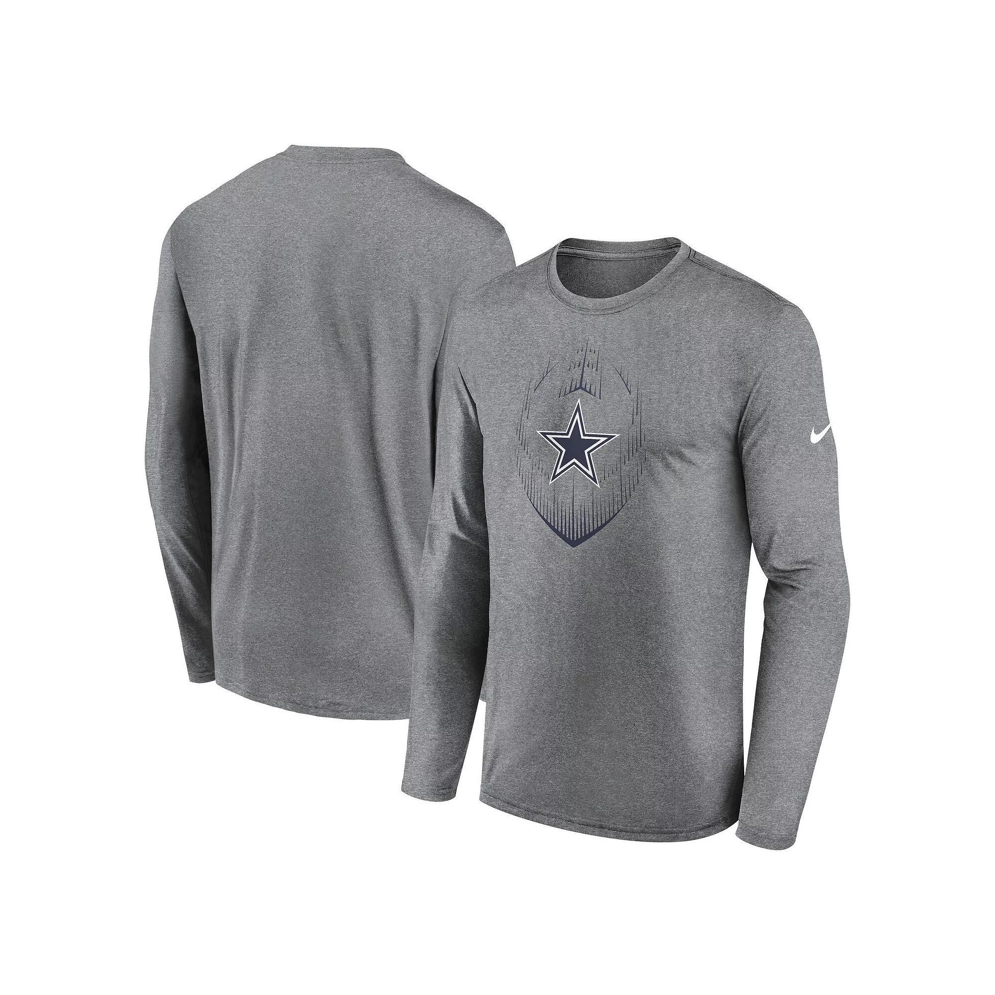 Men's Nike Heather Gray Los Angeles Chargers Legend Icon Long Sleeve T-Shirt, Size: XL, Grey Product Image
