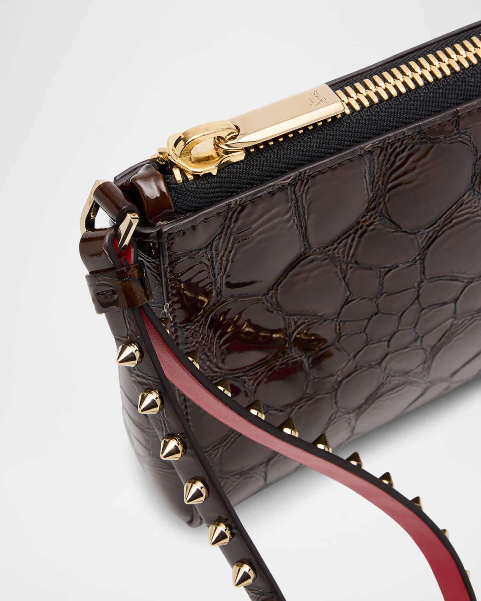 Cabata Mini Croc-Embossed Leather Wristlet Pouch Product Image