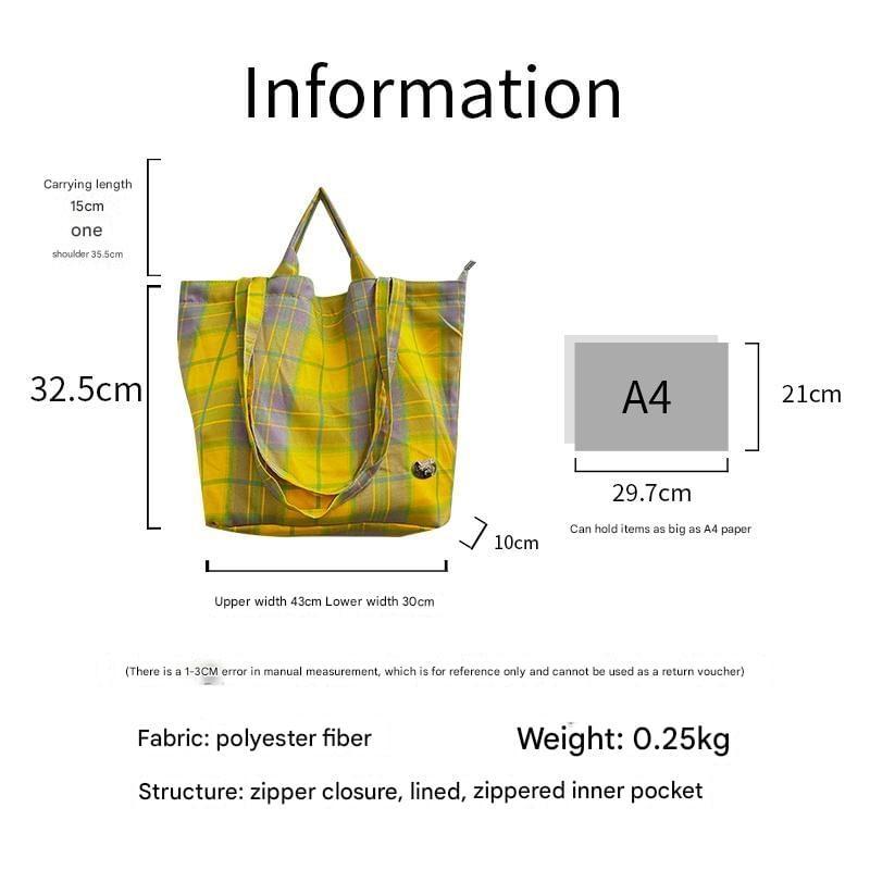 Plaid Tote Bag Product Image