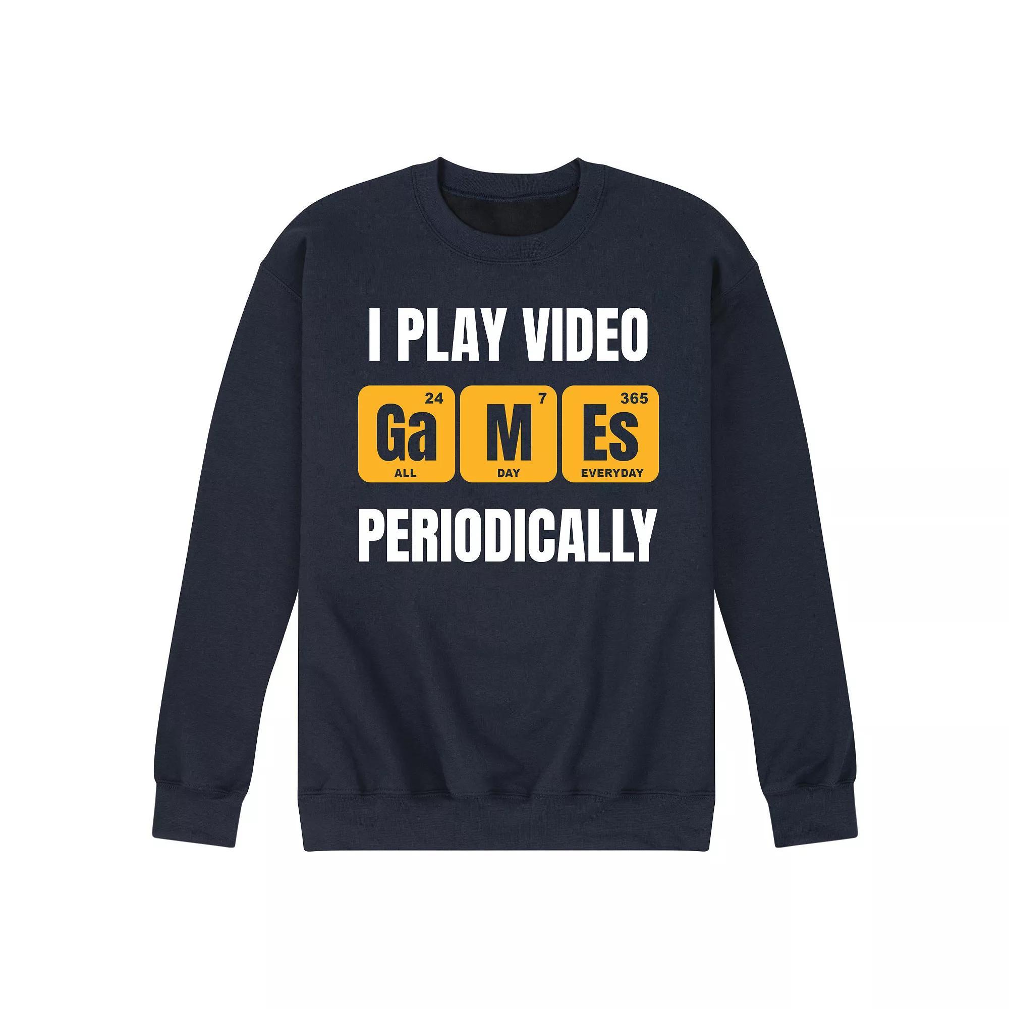 Mens I Play Video Games Periodically Fleece Sweatshirt Blue Product Image
