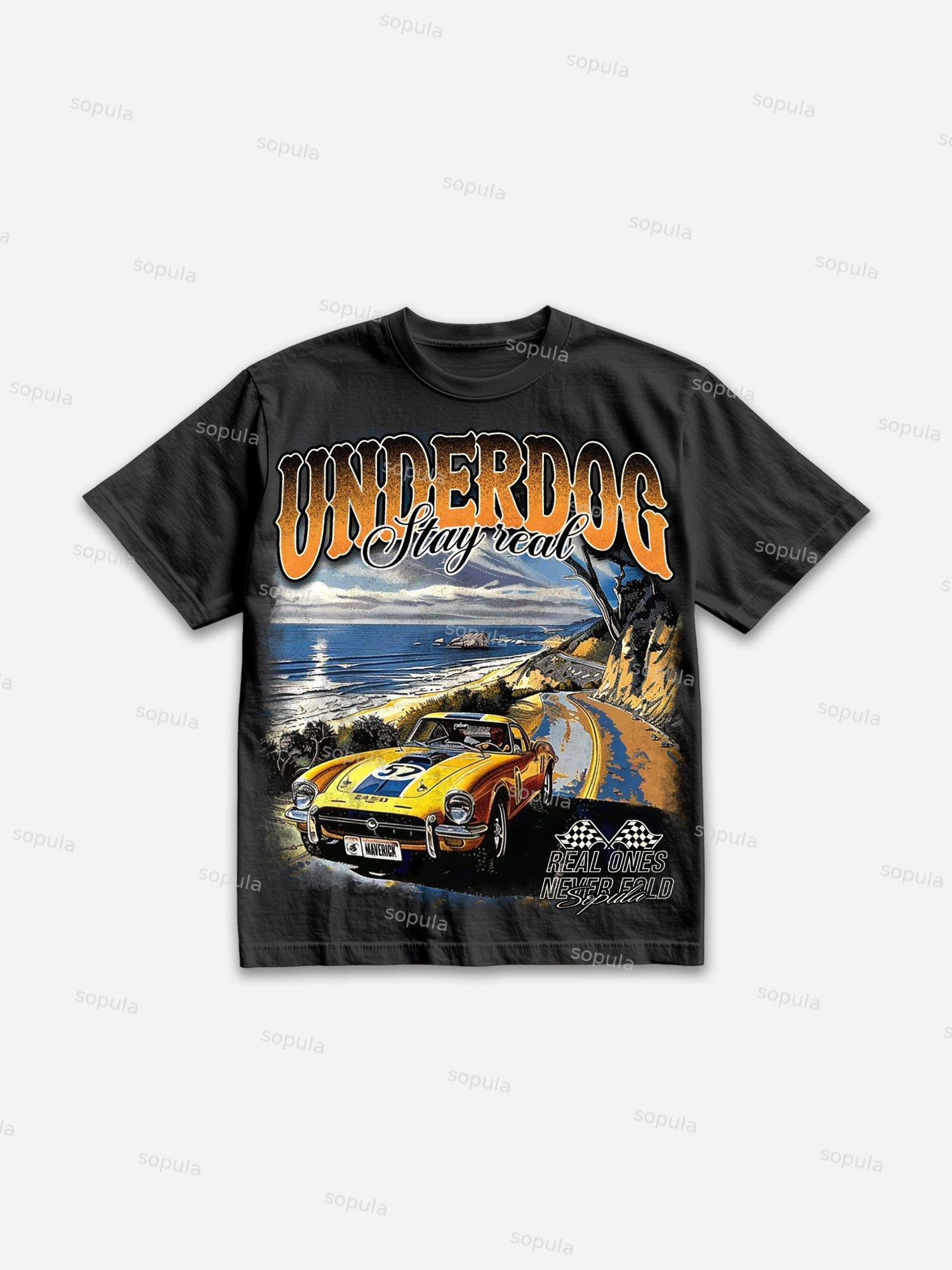 Underdog Old Vintage Racing Graphic Cotton T-shirt Product Image