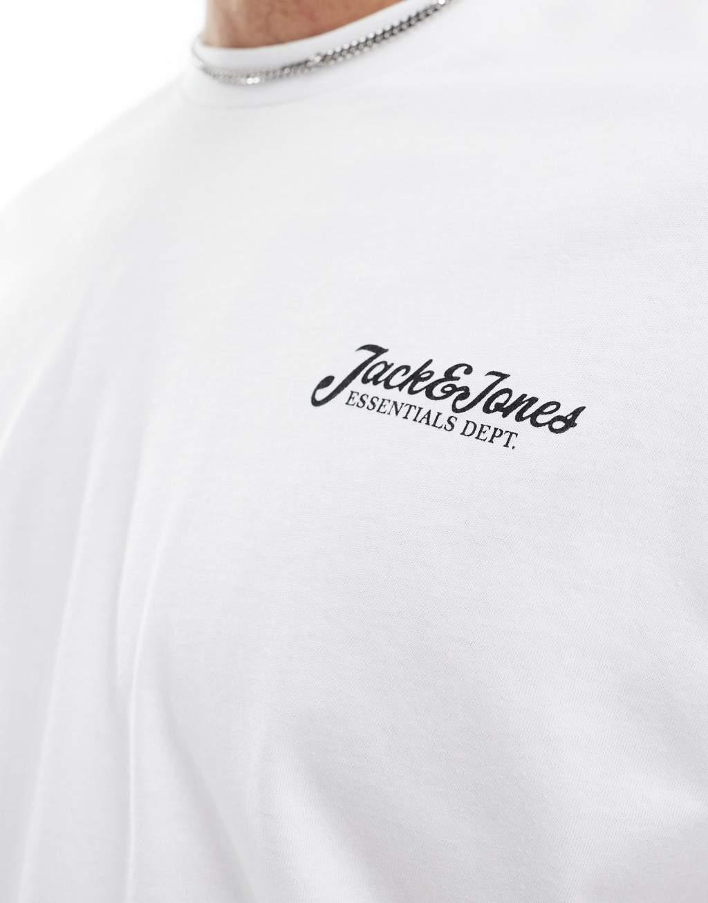 Jack & Jones script logo t-shirt in white  Product Image