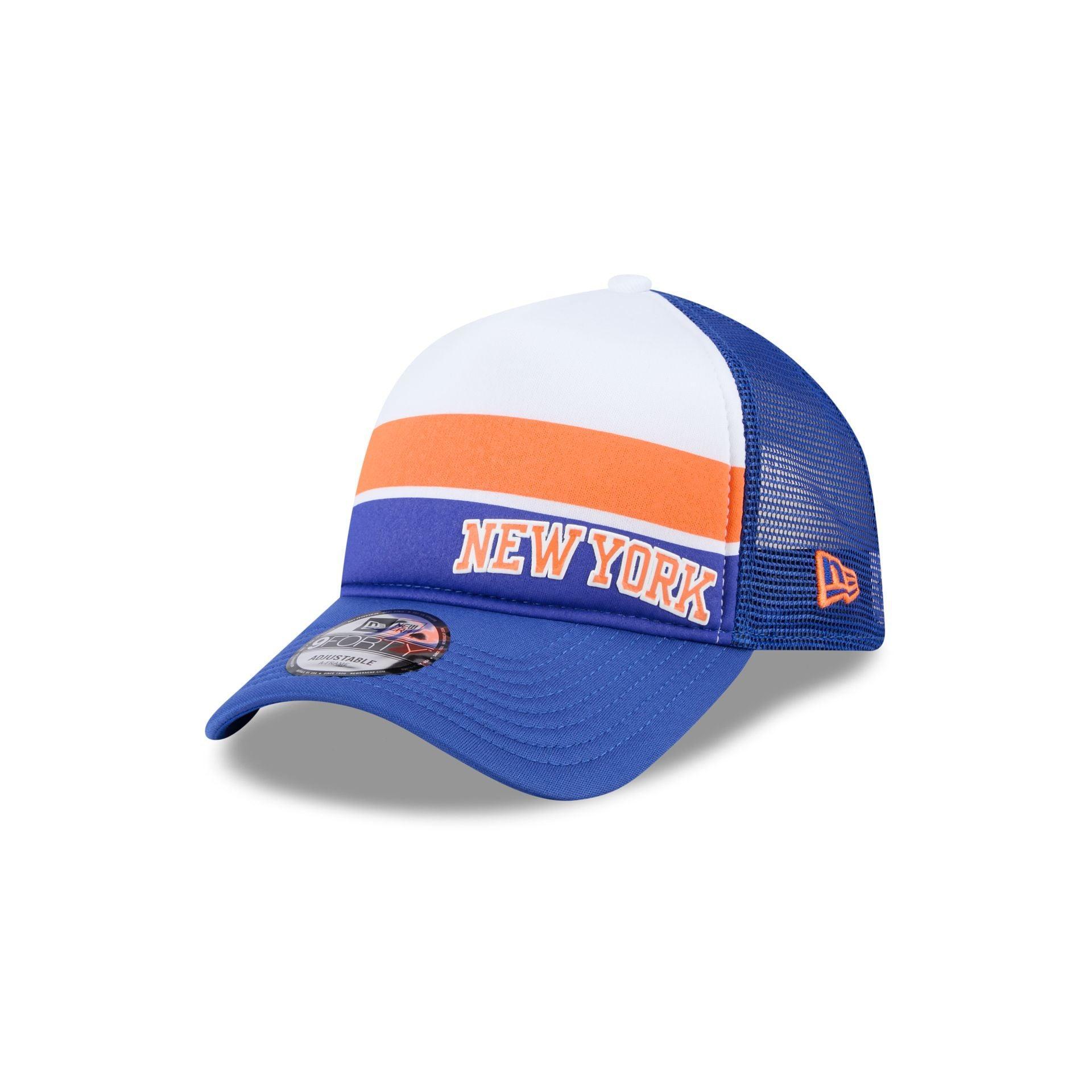 Atlanta Braves Color Block 9FORTY A-Frame Trucker Snapback Hat Male Product Image